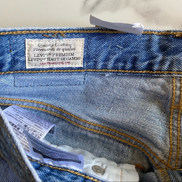 NEW Levi’s 501 Mid Thigh Distressed Jean Shorts 25 - Picture 9 of 13